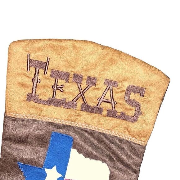 NWT Christmas Holiday Home Decor Stocking Texas Cowboy Boot Unique Gift Western - Picture 3 of 4